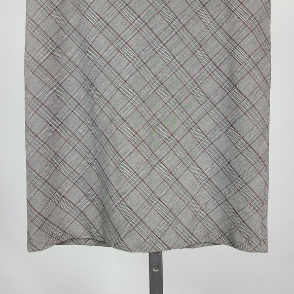 Chado Grey & Red Plaid Belted Midi Skirt Size S - Picture 4 of 12